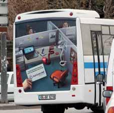 minibüs ve taksiler üzerinde görünür kılar.