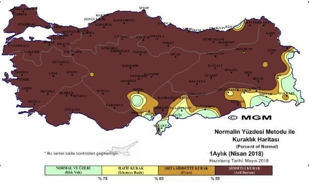 Nisan ayı ise uzun yıllar ortalama barajlara gelen su miktarına göre %62