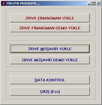 ZİRVE MÜŞAVİR PAKETİ V.3.03 / ZİRVE FİNANSMAN PAKETİ V.1.5 YÜKLEMESİ (Ana Bilgisayar ve Terminal Bilgisayar İçin) 1. Program CD nizi bilgisayara takın, 2.