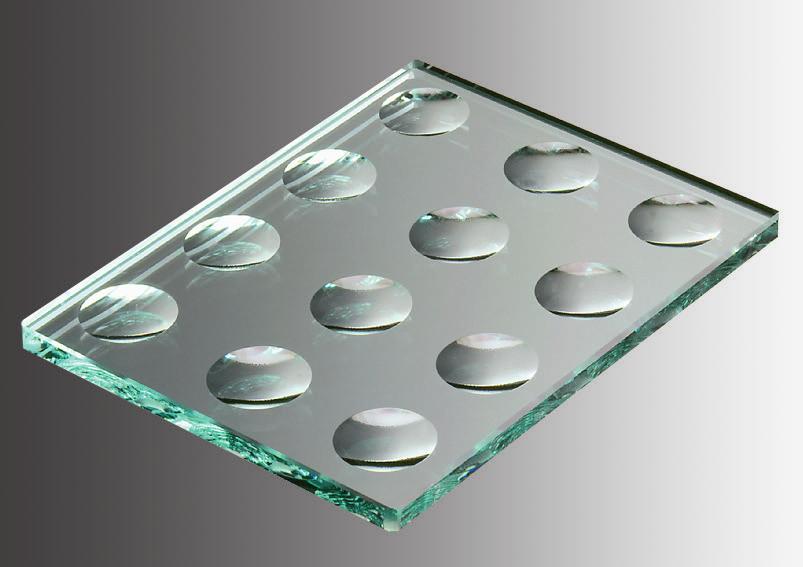 Mikroflokülasyon için, optik cam, kenarları oluklu, numaralandırılmış çukurlu.