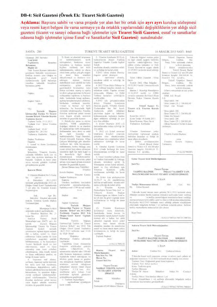 DB-4 Sicil Gazetesi 101 GELİŞEN