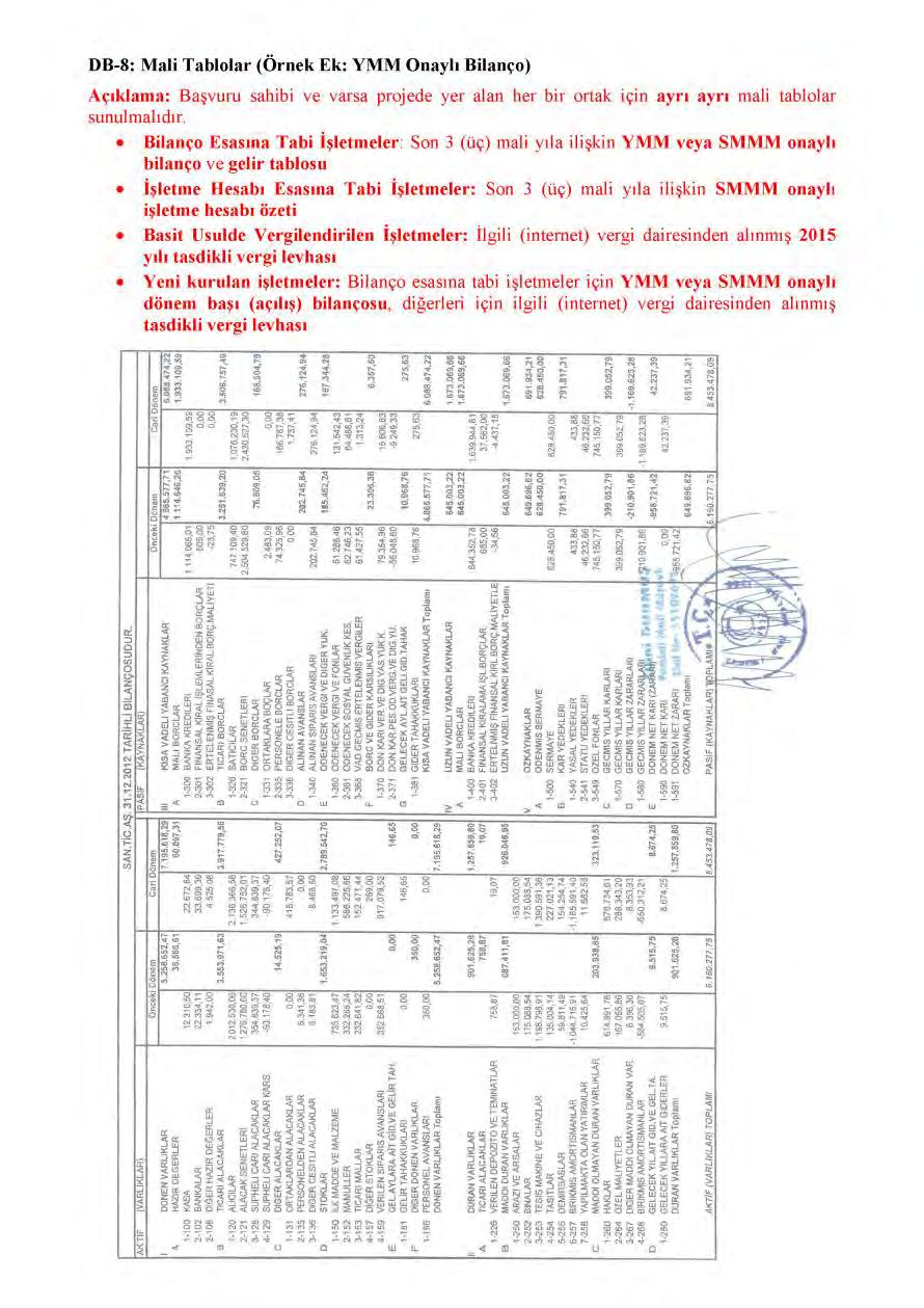 DB-8 Mali Tablolar 105 GELİŞEN