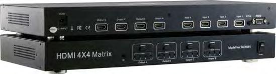 KX1044 4x4 Port HDMI Matrix Switch professional HD solutions HDCP 1.2 protokol uyumludur. 3D desteklidir. CEC desteklidir. 30bit ve 36bit renk derinliğini destekler.