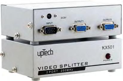 VGA Splitter 46 KX501 2 Port VGA Splitter professional video solutions 2 Port 250MHz 1920x1440 çözünürlük 65-85mt mesafe görüntü aktarımı Video Splitter cihazları sadece görüntü çoklamakla kalmaz