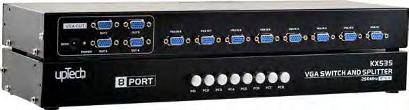 VGA Switch 56 KX535 8 PC / 4 Monitör VGA Switch professional video solutions 350MHz 1920x1440 çözünürlük 65-85mt mesafe görüntü aktarımı 8 Port VGA Switch, 8pc yi tek veya 4 monitör üzerinde