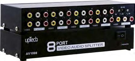 AV Splitter 80 AV1008 8 Port AV Splitter professional Video solutions 1 Giriş 8 Çıkış Aynı anda görüntüyü 4 ekrana çoklayabilme 1024x768 Çözünürlük desteği Her çıkış için güçlendirme desteği Yüksek