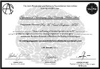 Avrupa Beyin ve Sinir Cerrahisi Dernekleri Birliği'nin (EANS) akreditasyon ile ilgilenen alt komisyonu JRAAC tarafından yapılan değerlendirme sonucunda 5 yıl süre ile tam akredite olarak kabul edilen