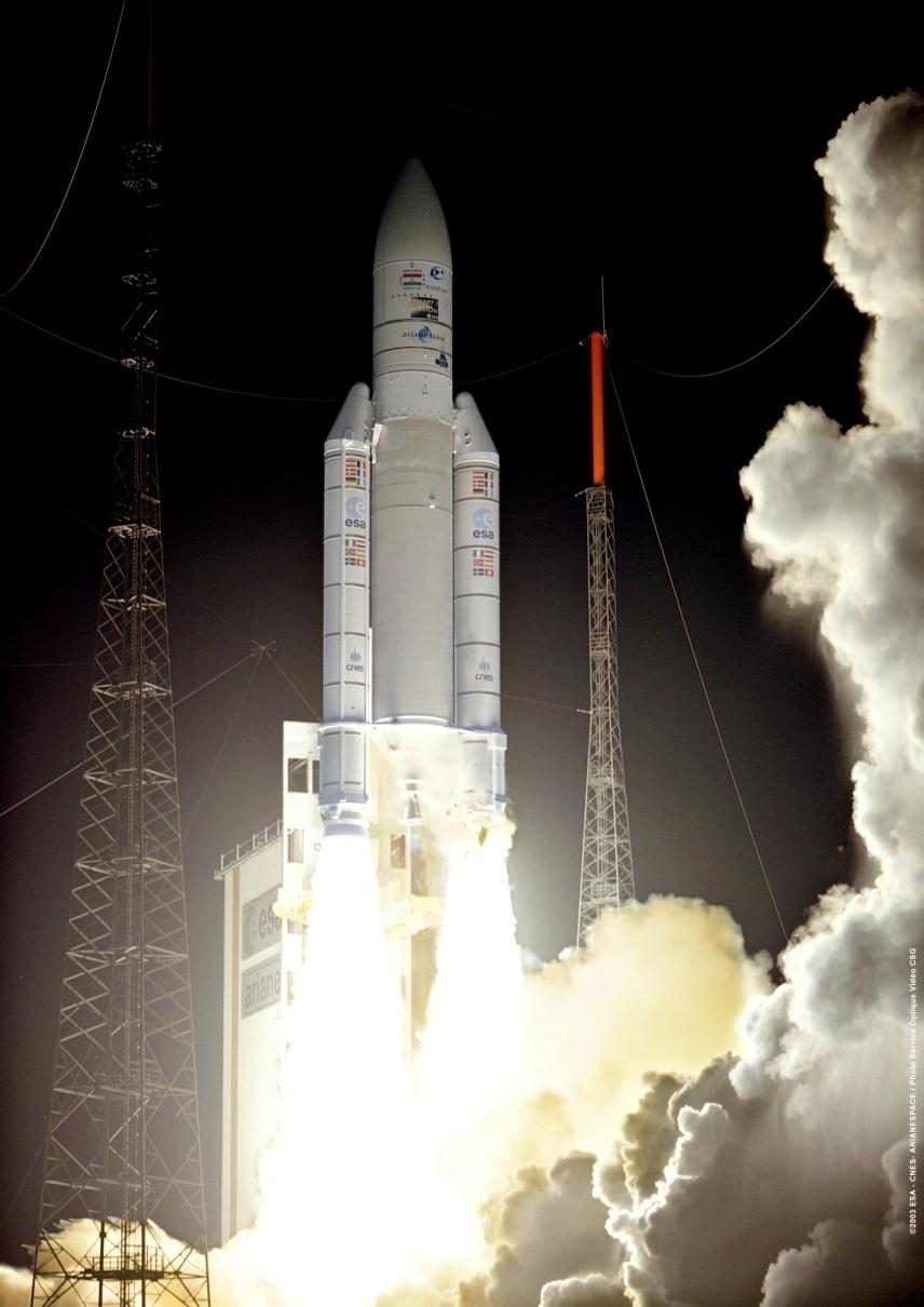 Ariane-5 Roketi 52 m yüksekliğinde, 5.4 m çapında. Fırlatmadan önceki ağırlığı745 ton.