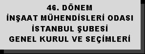 TMMOB İNŞAAT MÜHENDİSLERİ ODASI İSTANBUL ŞUBESİ ÇAĞDAŞ İNŞAAT MÜHENDİSLERİ PROGRAM HEDEFLERİ TMMOB İNŞAAT MÜHENDİSLERİ ODASI İSTANBUL ŞUBESİ GENEL KURUL : 17 Şubat 2018 Cumartesi SAAT : 10.00-17.