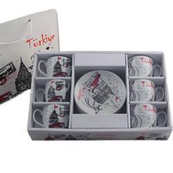 10302 FINCAN GRUBU GUZELLER KAHVE FINCANI ISTANBUL HEDIYE CANTALI (V-07) / ISTANBUL COFFE CUP WITH