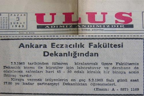 Suner, 1953 yılında, Ankara Üniversitesi Tıp Fakültesi Profesörler Kurulu nda, Ankara Üniversitesine bağlı Eczacı Fakültesi açılması konusunda bir karar alınmasını sağlamıştı. Bu konuda Prof. Dr.