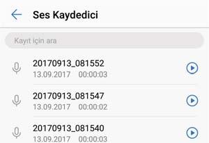 Araçlar 1 Ses Kaydedici uygulamasını açın. 2 Kayıtlar arasından seçim yapın. 3 Bir kayıt seçin.