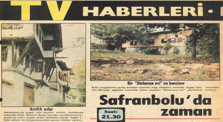 318 TV Haberleri-Safranbolu da Zaman, Saat 21.30, Günaydın Gazetesi, 24.02.1977 Haftanın Filmleri; Safranbolu da Zaman, Attila DORSAY, Cumhuriyet Gazetesi, 04.03.