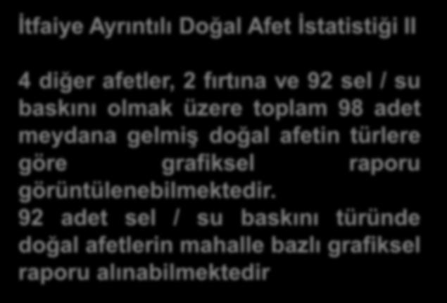 İtfaiye Ayrıntılı Doğal Afet İstatistiği II 4 diğer afetler, 2