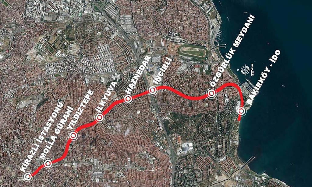 yapılmaktadır. Hat 8.8 Km uzunluğundadır ve 7 adet istasyondan oluşmaktadır. 2023 yılında hattın günlük 908.