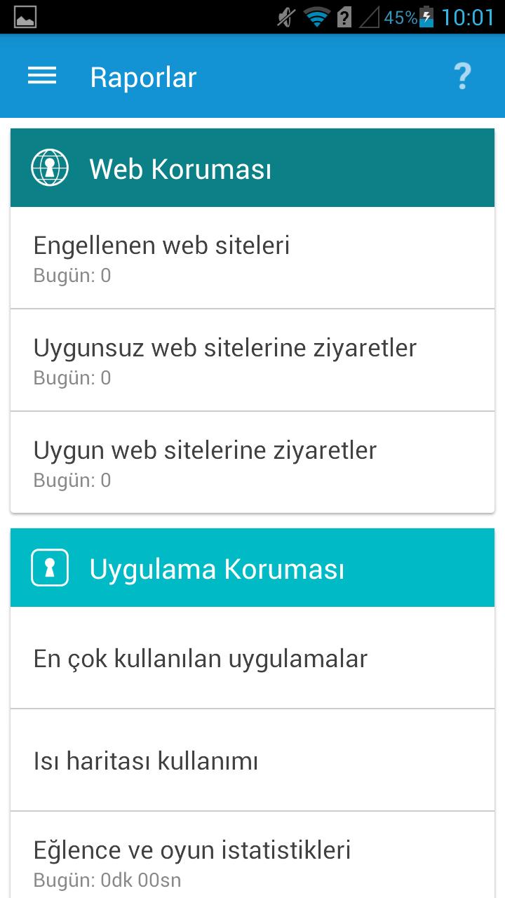 6. Raporlar Raporlar bölümünde ebeveyn, tüm uygun ve uygunsuz web sitelerine ziyaretlerin yanı sıra Engellenen web sitelerini görebilir.