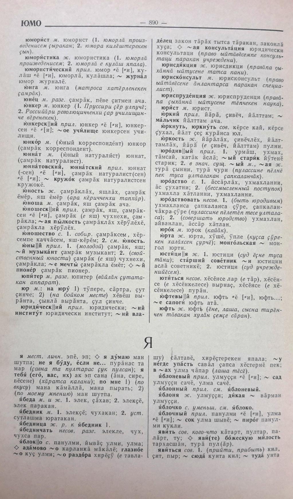 RESİM 42: Rusça-Çuvaşça sözlükten bir sayfa