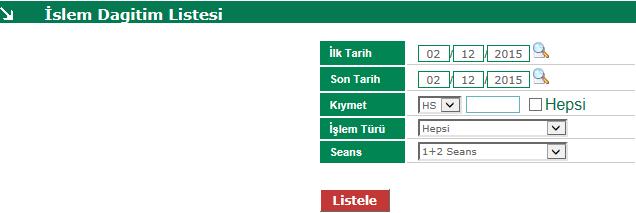 10) İşlem Dağıtım Listesi Maksimum 60 günlük periyotlarla belirlediğiniz iki tarih arasında gerçekleşmiş olan hisse senedi alım satım işlemlerinizi ve komisyon tutarlarınızı hisse senedi,