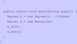 Uygulamanın çıktısı: Soyut (Abstract) Dahili Üye Sınıflar