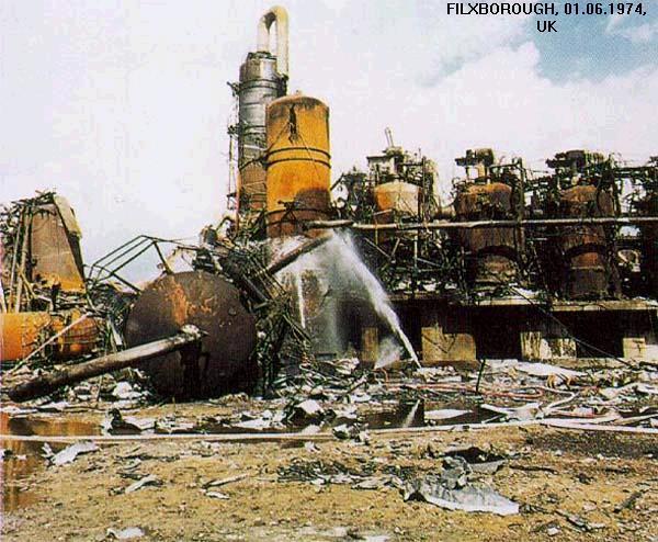 1974 FLIXBOROUGH, İNGİLTERE 01.06.1974 Cumartesi Nypro Company (Dutch State Mines ve British National Coal Board) 6 adet siklohekzan kısmi oksidayon reaktörünün 5.