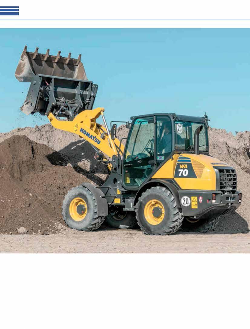 GÜÇLÜ VE ÇEVRE DOSTU En yüksek performans için tam güç Çevre dostu yeni Komatsu ecot3 motoru, Komatsu nun verimlilik ve güvenilirlik geleneğinin bir parçasıdır ve AB Stage 3A Sınıfının