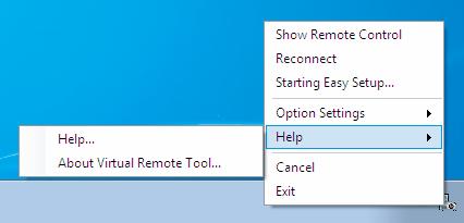 Virtual Remote Tool yardım dosyasını görüntüleme Yardım dosyasının görev çubuğu kullanılarak görüntülenmesi 1 Virtual Remote Tool