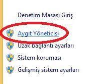 Şekilde gösterilen cihaz isminin üzerine mouse un (fare) sağ tuşu ile tıklayarak Sürücü Yazılımını Güncelleştir seçeneğini seçiniz. 9.