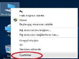 Bilgisayarım->Özellikler->Aygıt Yöneticisi Şekil 21: Windows 10 Aygıt Yöneticisi 6.