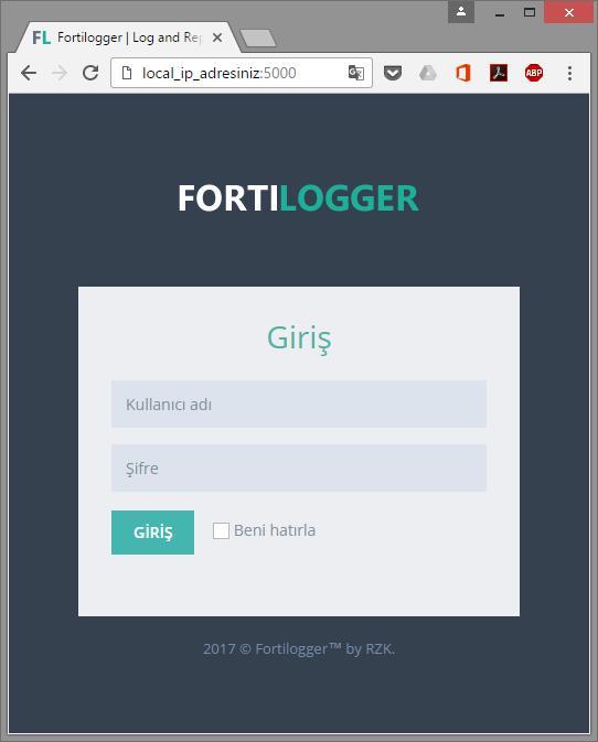 10. http://local_ip_adresiniz:5000 adresinde açılan web arayüzüne giriş