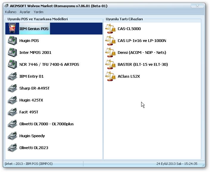 1. ÇALIŞMA SİSTEMİ HAKKINDA KISA BİLGİ AKINSOFT Market Otomasyonu entegrasyonu sayesinde IBM POS üzerinden yapılan çeşitli işlemlerin AKINSOFT WOLVOX ERP tarafına aktarılmasına olanak sağlamaktadır.