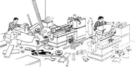 3 Resim 1.1: Temizlik ve düzen yönünden iki farklı atölye El aletleri: İş yerlerinde elektrikli alet ve makinelerin dışında el becerisine dayalı olarak kullanılan aletler, el aletleridir.