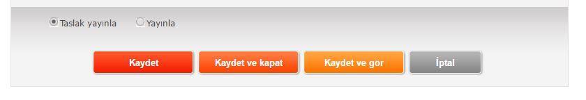 kadar sitede görünmeyecektir. Aynı şekilde geçmiş tarihe atanan haberler daha alt sayfalarda görüntülenecektir. Yayından kaldırılma tarihi: Haberin yayında kalma tarihini belirleyebilirsiniz.