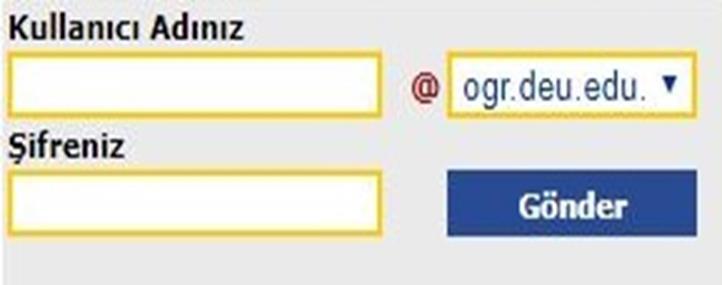 üniversitemiz web sayfasında yer alan DEBİS den sisteme giriş yaparak ön