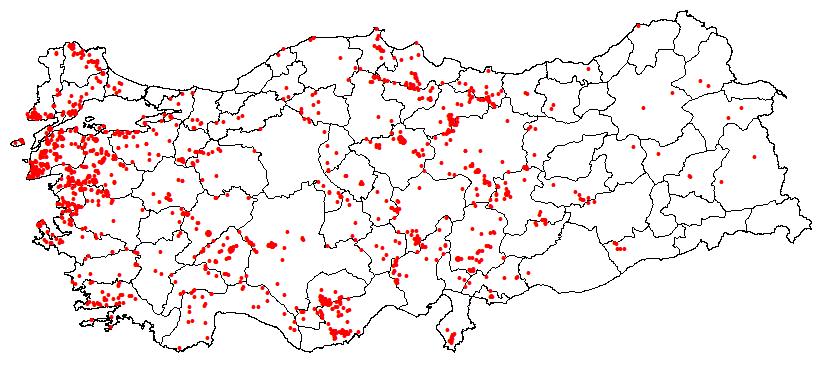 ÖNLİSANS BAŞVURUSU YAPILMIŞ ALANLAR