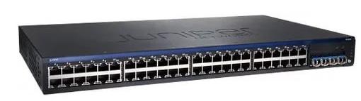 JUNIPER EX2200-48T-PORT 48 PORT ETHERNET 4 PORT SFP (OPTICS NOT INCLUDED) 10/100/1000 BASE-T 104GBPS Ethernet anahtarları, kullanıcı erişimi katmanında çalışması için tasarlanmış, düşük güç