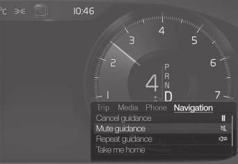 21) Sürücü gösterge ekranında harita navigasyonu* Sensus Navigation farklı şekillerde görüntülenir ve çalıştırılır, örneğin sürücü gösterge ekranı ile.