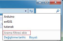 Bu amaçla açık pencerenin üst tarafındaki arama kutusunu kullanılır.