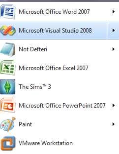 1 Visual 2008 yükleme Projeyi oluşturmak için visual studio