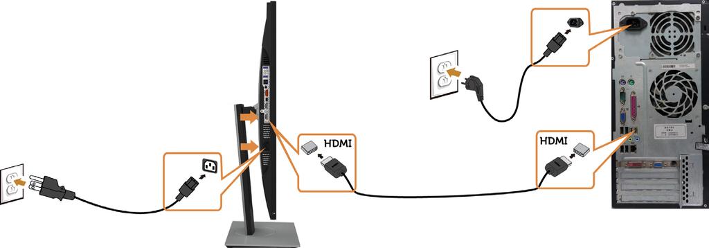 HDMI kablosunu bağlama(isteğe Bağlı) DP (ya da mdp) kablosunu bağlama NOT: Varsayılanı DP