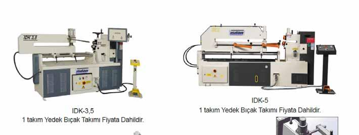 Model IDK / SDK Motorlu Pnömatik ve ve Hidrolik Daire Kesme Makasları Liste Fiyatı Yedek Bıçak