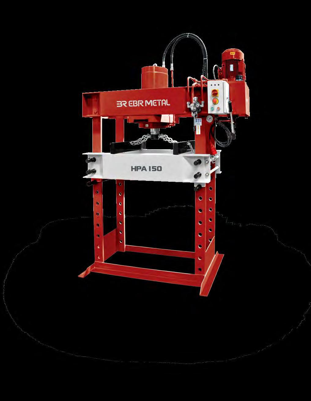 HPA HİDROLİK ATÖLYE PRESLERİ HYDRAULIC WORKSHOP PRESS Kaynaklı çelik konstürksiyon Kolay kullanım imkanı Basınç göstergesi Ayarlanabilir alt tablalar Tabla kaldırma tertibatı Hızlı aşağı iniş, iş