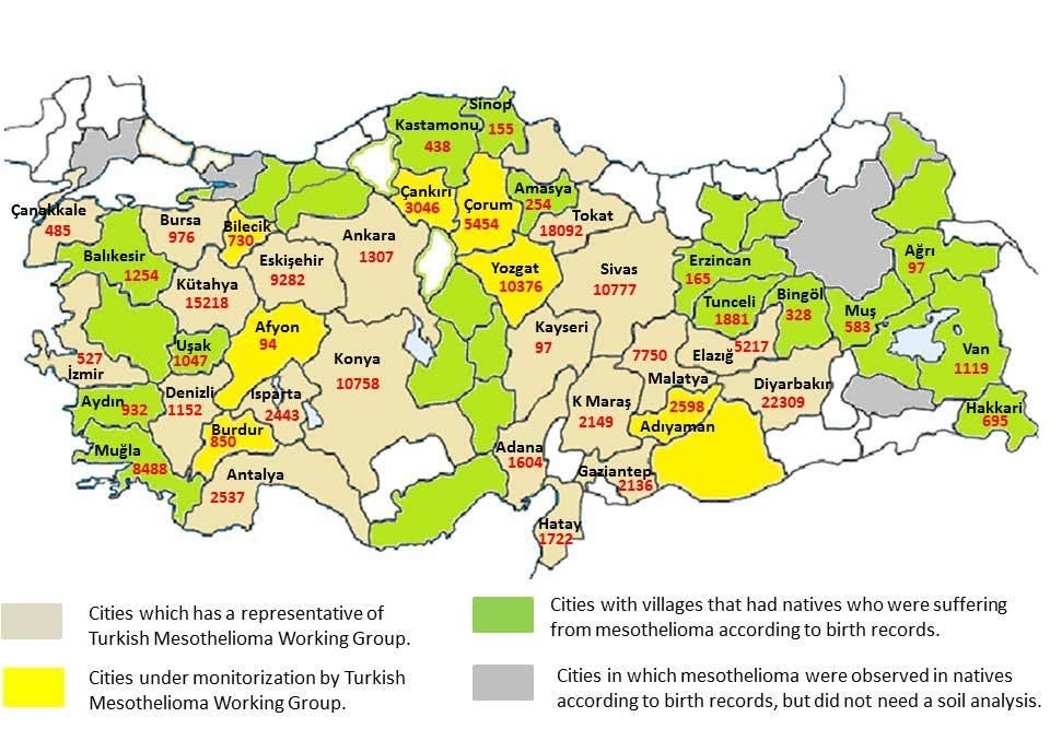 Turkey Asbestos Control Strategic Plan According to the cases from rural area, the total population exposed to asbestos
