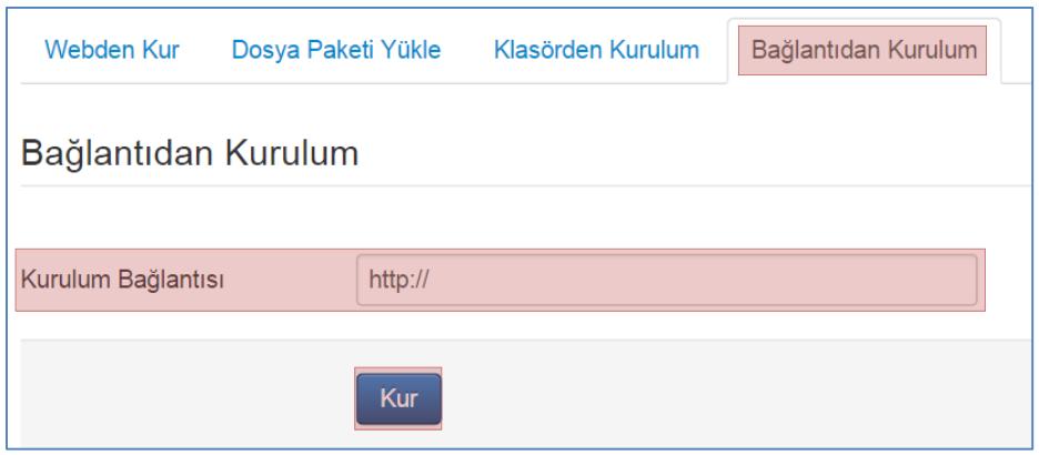 zip dosyası olarak ftp veya başka bir yolla sunucuya aktarıldıktan sonra eklentinin sunucu üzerinden yüklenmesi için kullanılır.