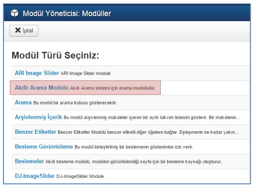 1. Bu kısımda modül listesinde gözükecek modül adı yazılır. 2.