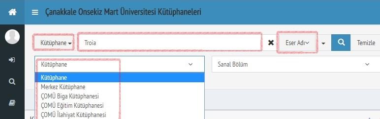 Otomasyon Sistemi ve Katalog Tarama Otomasyon Sistemi üzerinden arama yaparken arama yapacağınız alan ile arama yaptığınız kelimelerin uyumlu olduğundan emin olunuz.