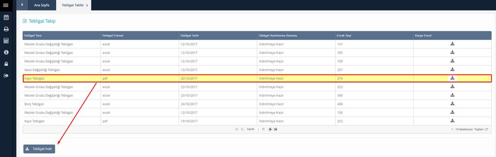 Tebligat Takibi-Tebligat İndir Kullanıcı teslimat detaylarını isterse manuel olarak girebilir, isterse excel dosyası yükle kutucuğunu işaretleyerek toplu yükleme yapabilir.