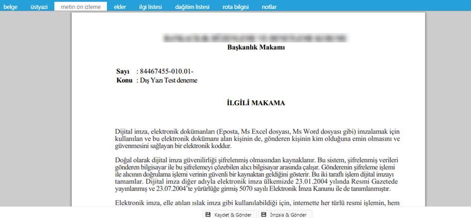 8.2. Üst Yazı Sekmesi: Üst yazı sekmesine tıklandığında görüntülenen ekrandır. Bu sekmede metin düzenleme editörü bulunmaktadır.