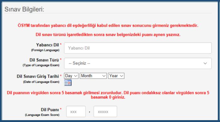 ALES PUANI ZORUNLU OLMAYAN PROGRAMLARIN BAŞVURULARI ALES sınavı bilgilerinizi girmeniz zorunlu olmayıp, isteğinize bağlıdır. Varsa ALES puanınızı girebilirsiniz.