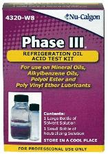 III / ASİT TEST KİTİ BİRİM BİRİM FİYAT 12 4320-W8 Phase III Asit test kiti - Tüm soğutma yağlarında kullanılabilen, kompresör