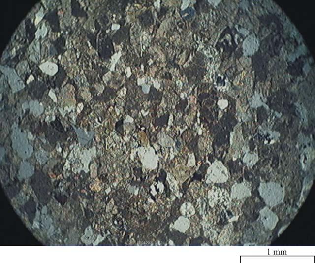 33 4. BULGULAR 4.1. Mineralojik Bulgular Kayaçların mineralojik özelliklerinin belirlenmesi için kayaç örneklerinden ince kesitler hazırlanmış ve mikroskop altında incelemesi yapılmıştır. 4.1.1. Kumtaşının Mineralojik Bulguları Kayaç başlıca kayaç kırıntısı ve kuvarslardan oluşmuştur.